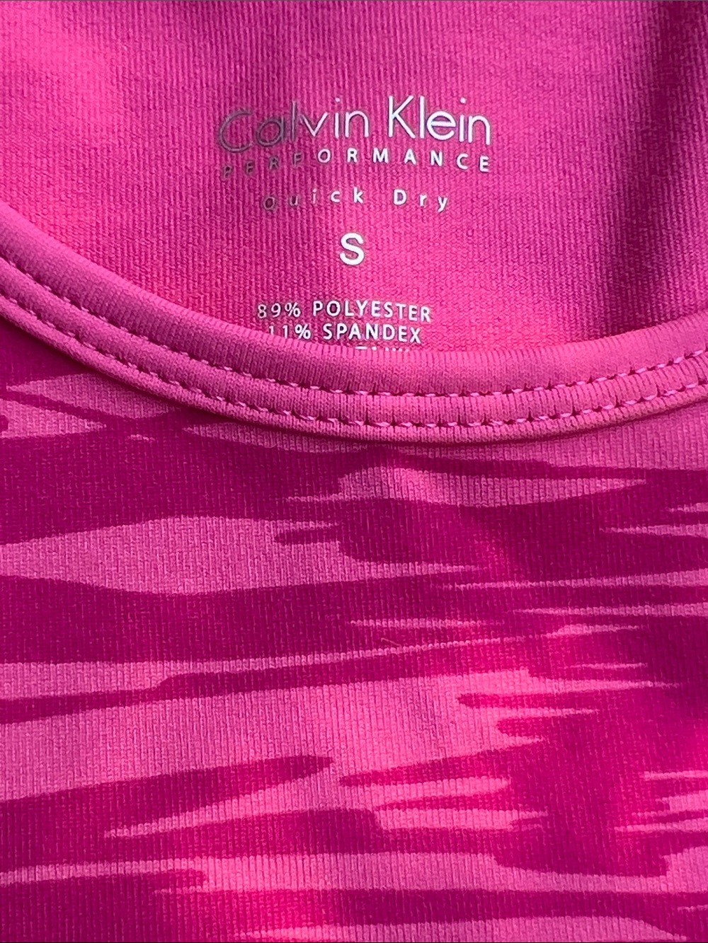 NWT Calvin Klein Pink Patterned Racerback Tank. Small - Picture 3 of 8